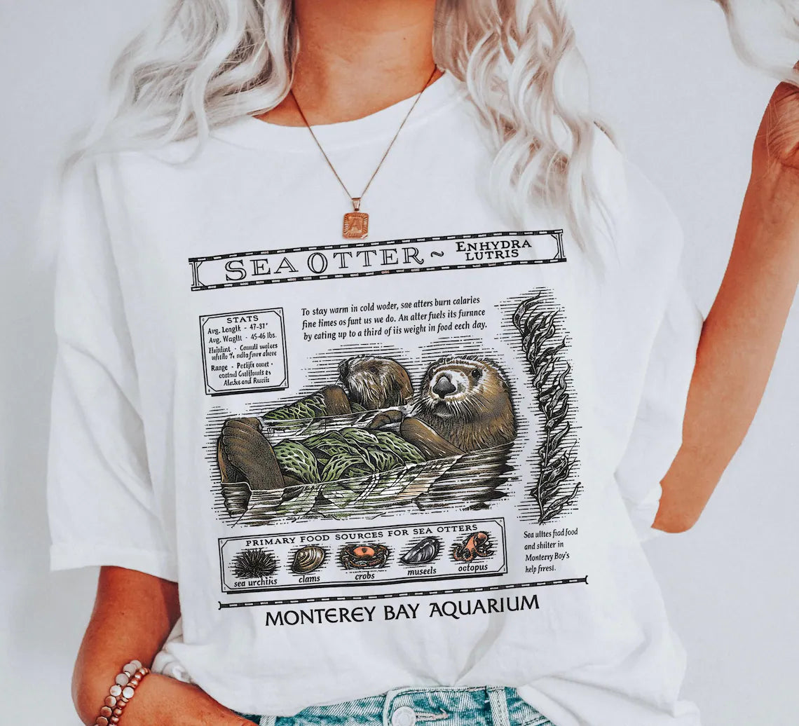 Sea Otters Monterey Bay Aquarium Shirt, Music Fan T-Shirt, Monterey Bay Aquarium Shirt, Comfort Color Shirt