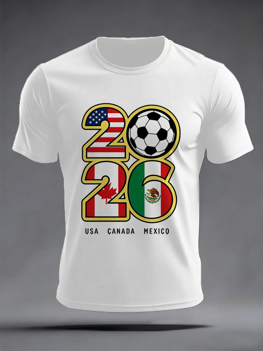 Men's 2026 Soccer Game Gift For Soccer Fans Casual Tee