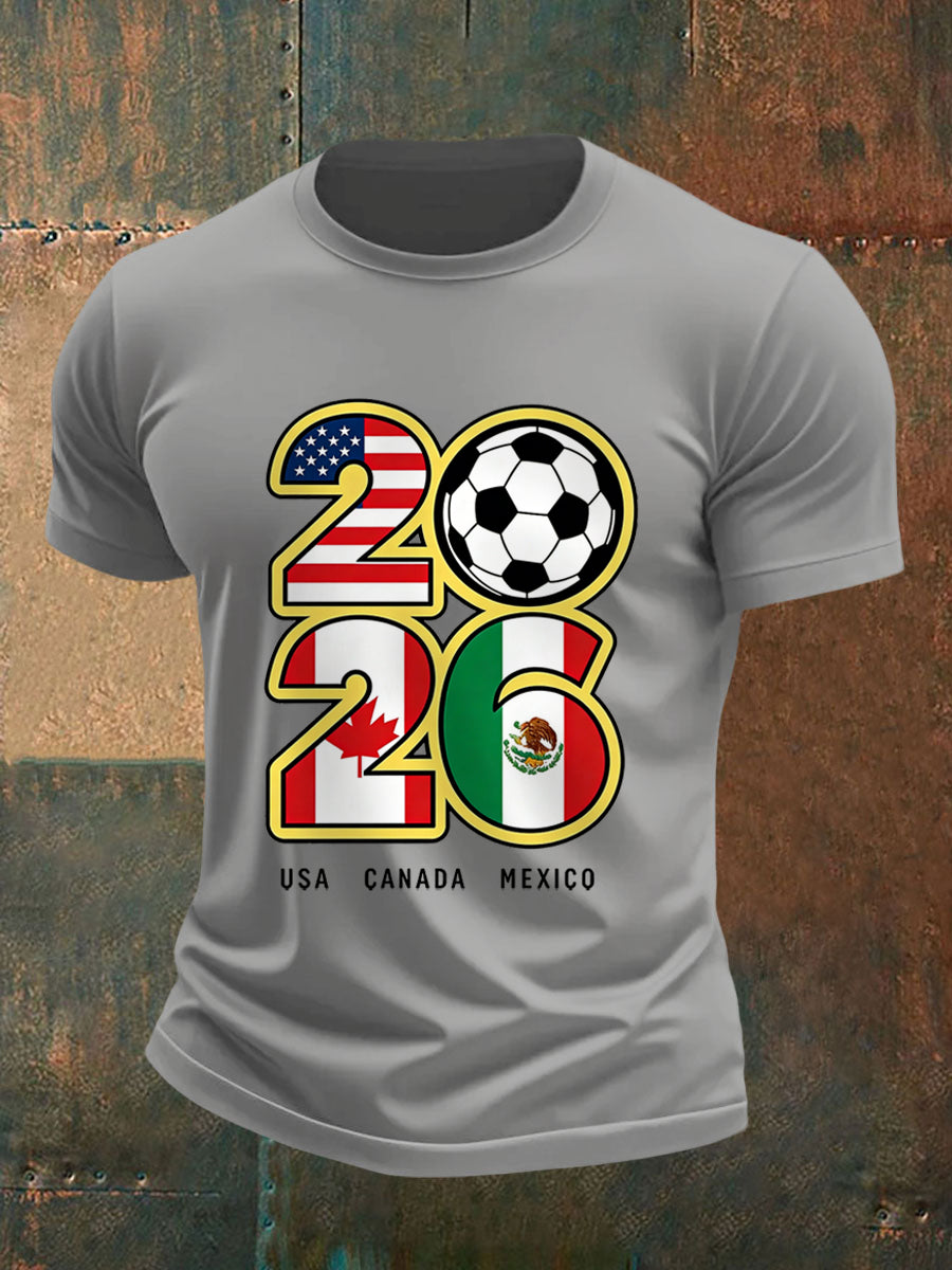 Men's 2026 Soccer Game Gift For Soccer Fans Casual Tee