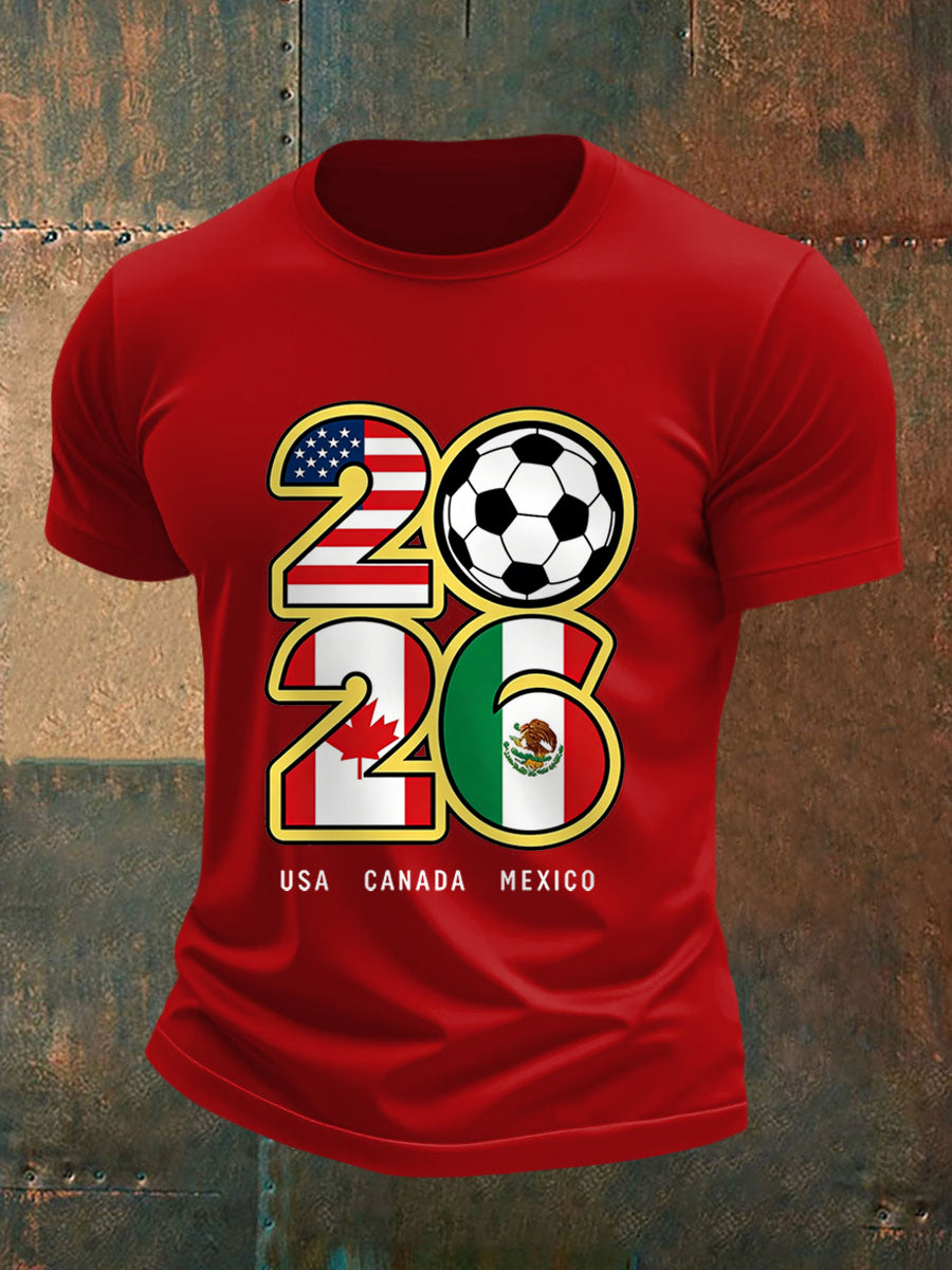 Men's 2026 Soccer Game Gift For Soccer Fans Casual Tee