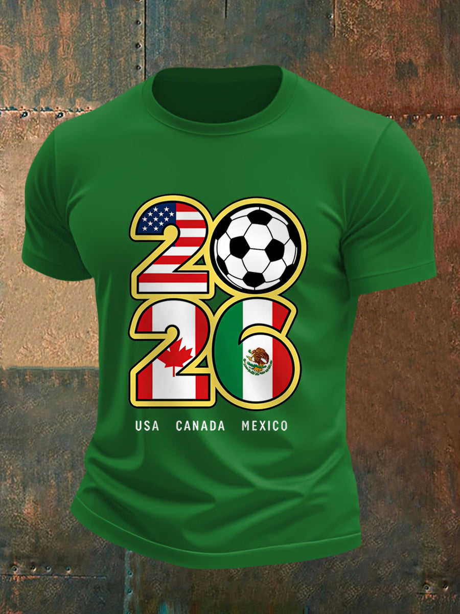 Men's 2026 Soccer Game Gift For Soccer Fans Casual Tee