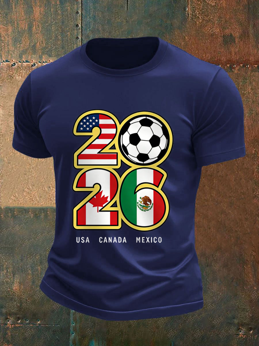 Men's 2026 Soccer Game Gift For Soccer Fans Casual Tee