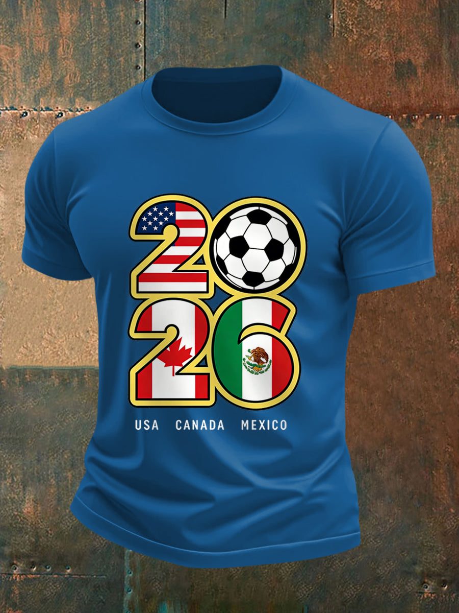 Men's 2026 Soccer Game Gift For Soccer Fans Casual Tee