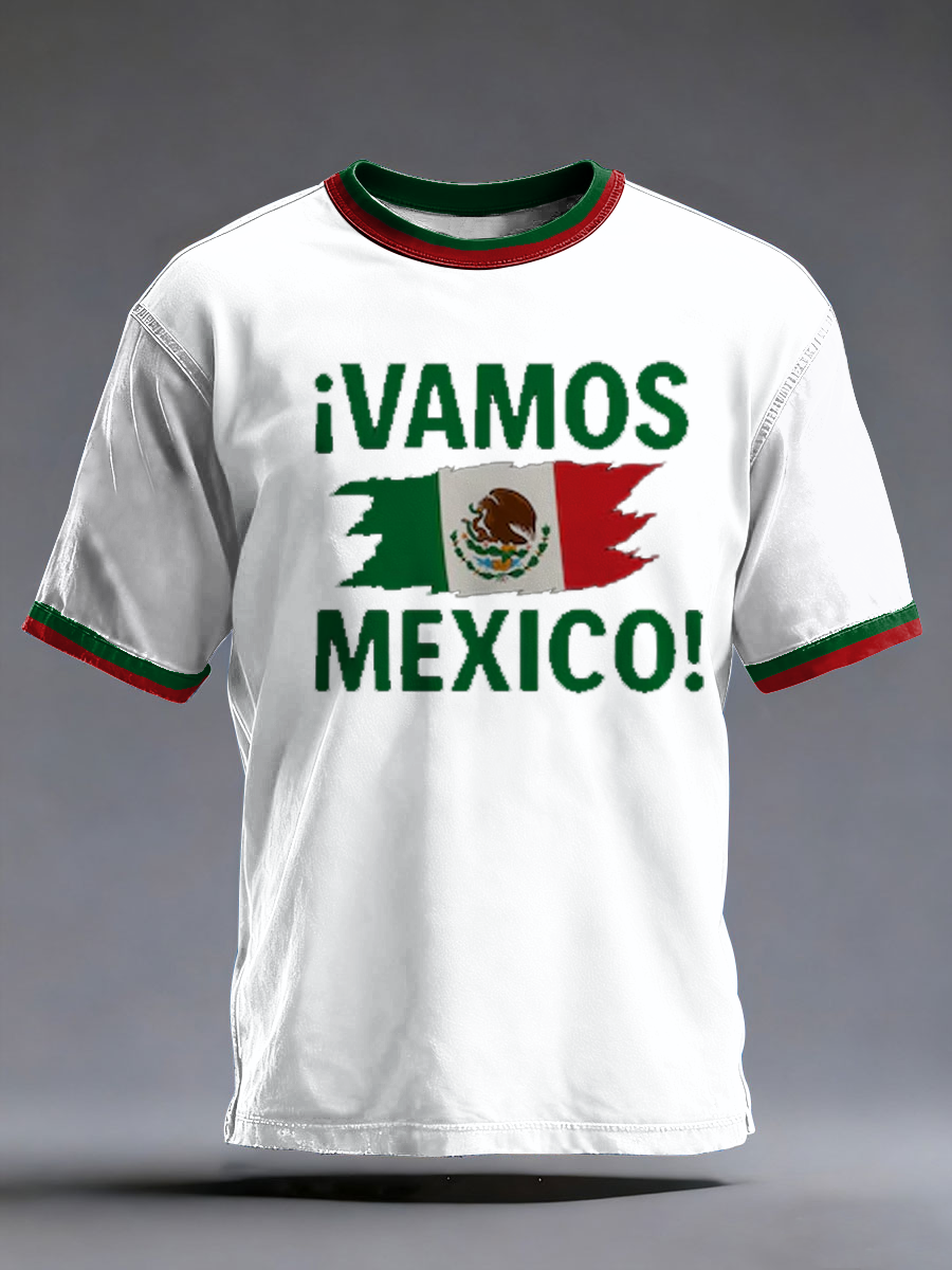 Men's Mexico Football Lover Printed short sleeves t-shirt