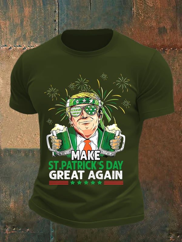 Men's  Make St Patricks Day Great Again  Print  T-shirt
