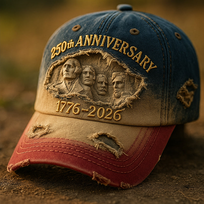 US 250th Anniversary Retro Art Print Casual Hat