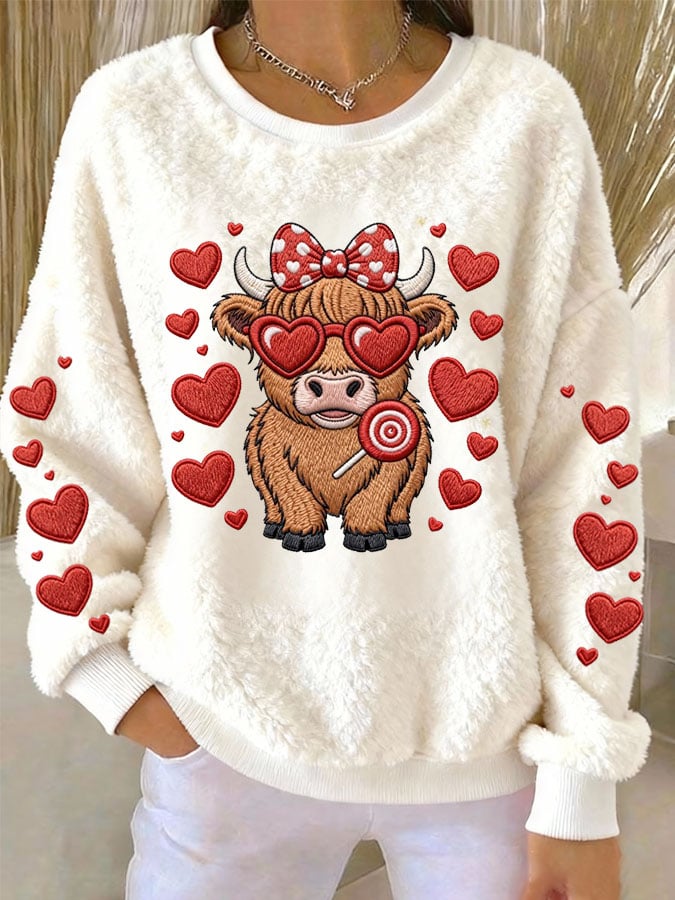 Women's Highland Cow Print Casual Flannel Top