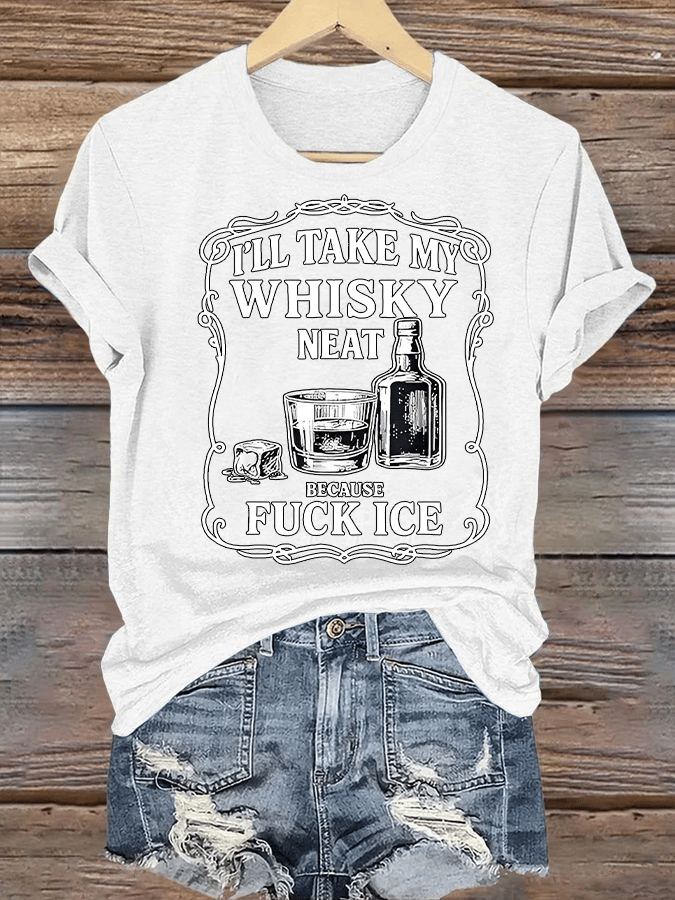 Women's  Whiskey F*ck ICE Abolish ICE  Print  T-Shirt