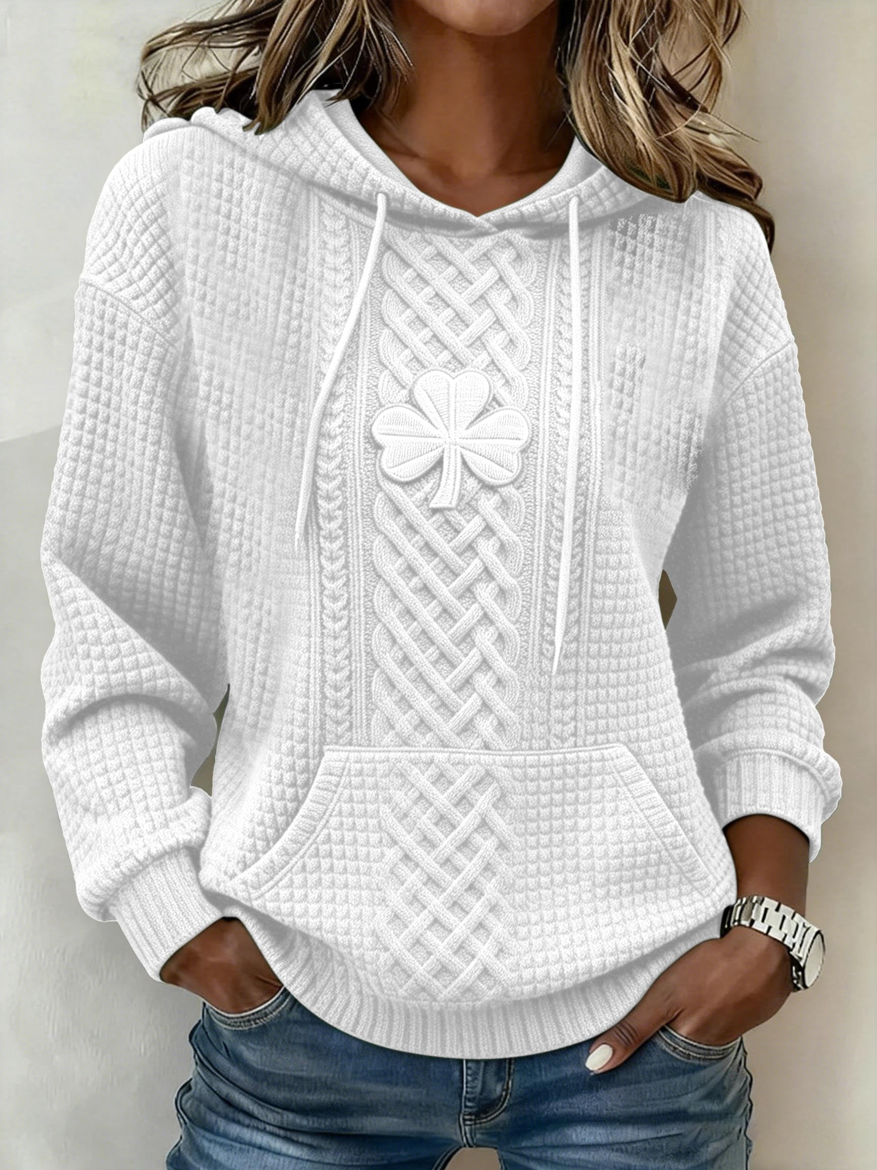 Women's St. Patrick's Day Shamrock Art Print Hoodie