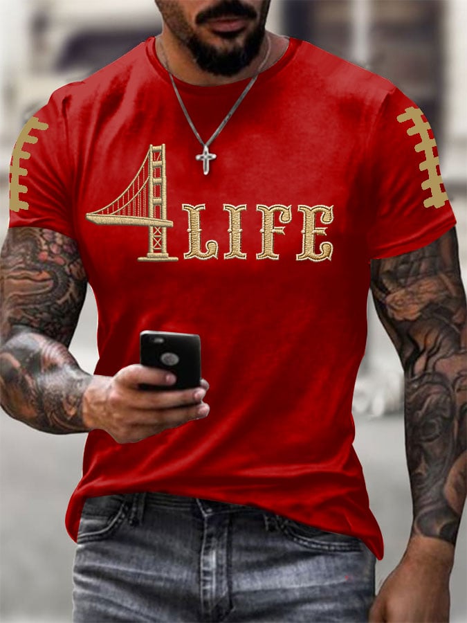 Men's Football Print Casual T-Shirt
