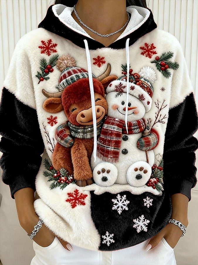 Women's Animal Highland Cow Print Sweatshirt