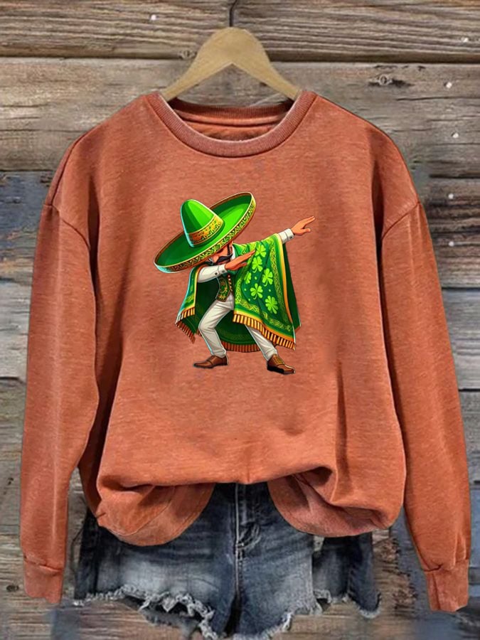 Women's  Mexican St Patrick's Day  Print  Sweatshirt