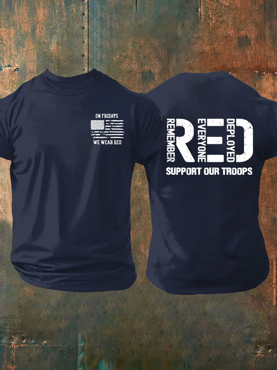 Rember Everyone Deployed Print 100% Cotton T-Shirt