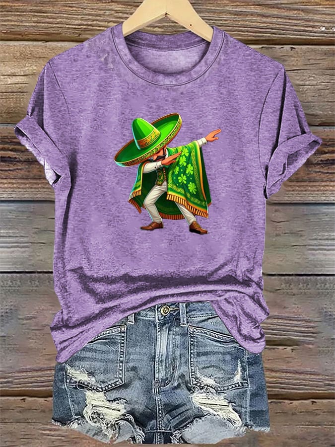 Women's  Mexican St Patrick's Day  Print T-shirt