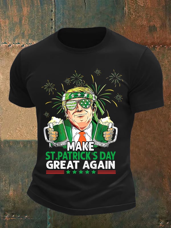 Men's  Make St Patricks Day Great Again  Print  T-shirt