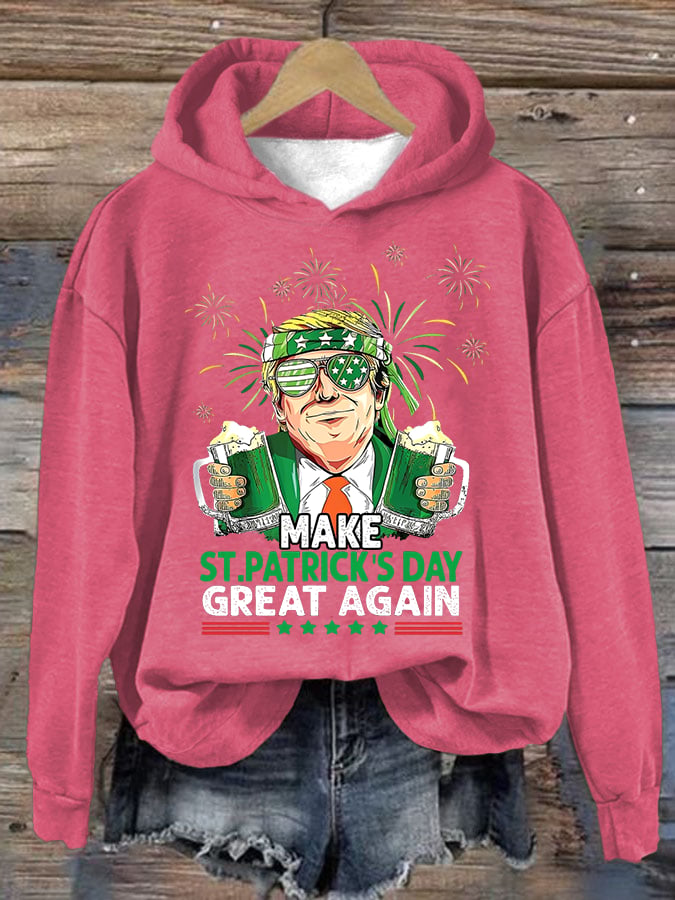 Women's  Make St Patricks Day Great Again  Print  Hoodie