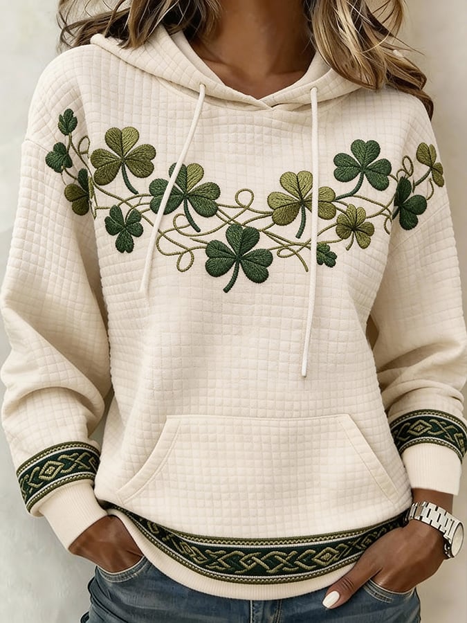 Women's St. Patrick's Day Shamrock Art Print Hoodie