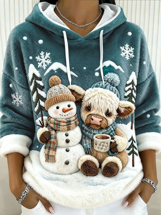 Women's Animal Highland Cow Print Sweatshirt