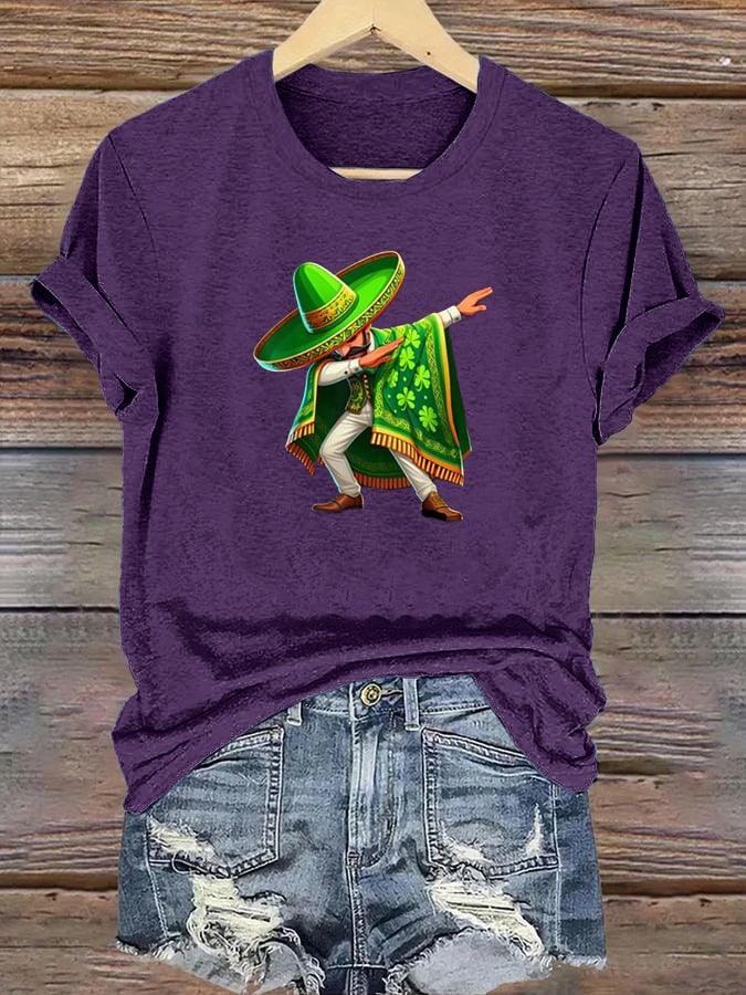 Women's  Mexican St Patrick's Day  Print T-shirt