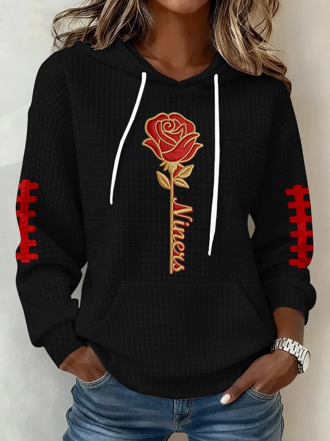Women's Football Print Hoodie Sweatshirt