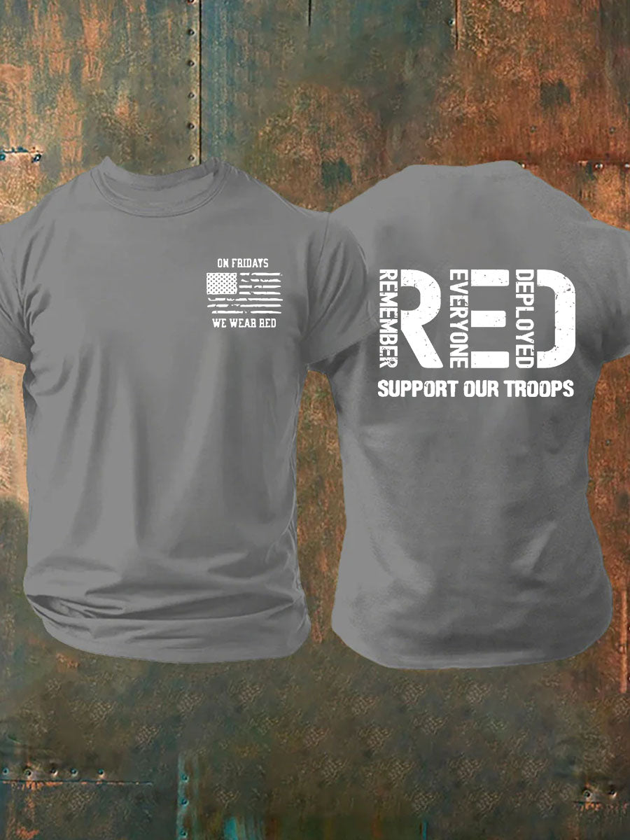 Rember Everyone Deployed Print 100% Cotton T-Shirt