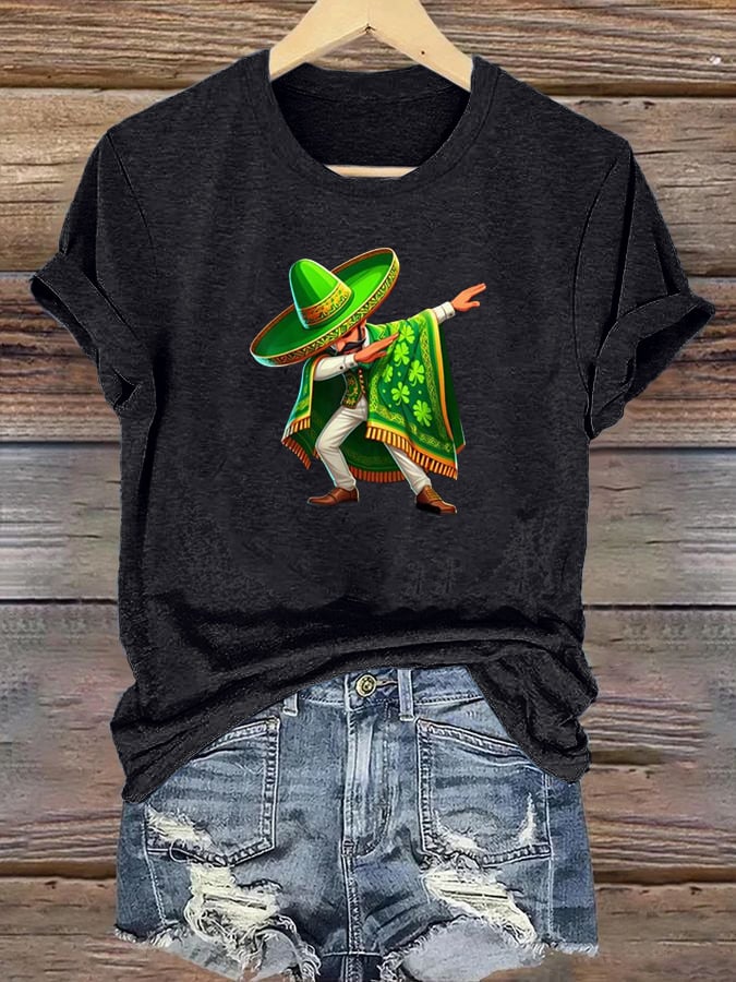 Women's  Mexican St Patrick's Day  Print T-shirt