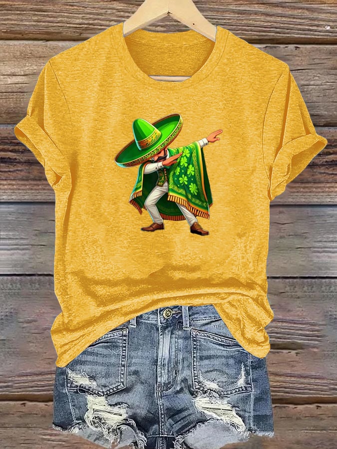 Women's  Mexican St Patrick's Day  Print T-shirt