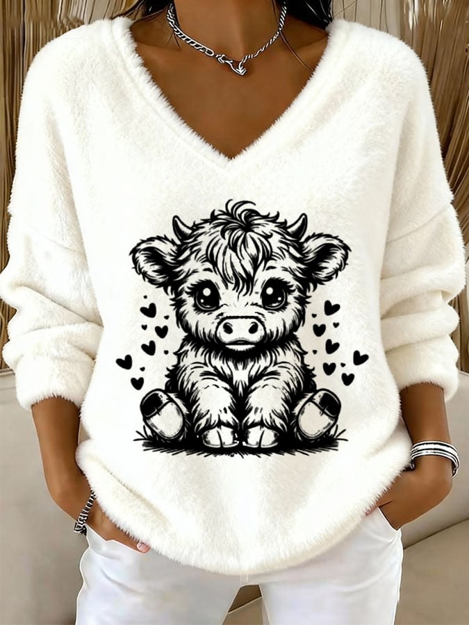 Women's Highland Sweetheart Cow Flannel Top