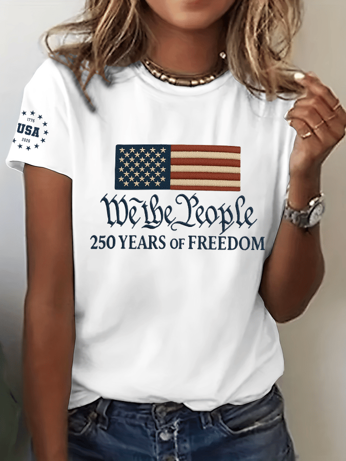 Women's Casual Printed Crew Neck T-Shirt