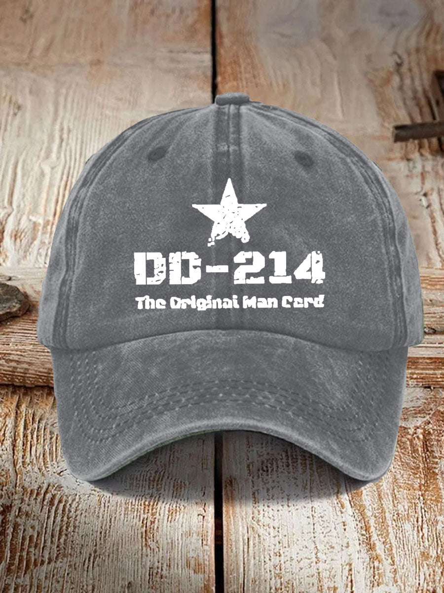Men's DD-214 Star Print Washed And Distressed Hats
