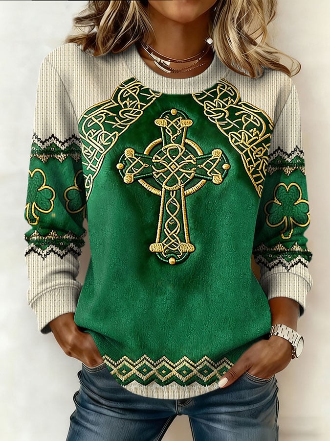 Women's Retro Print Sweatshirt
