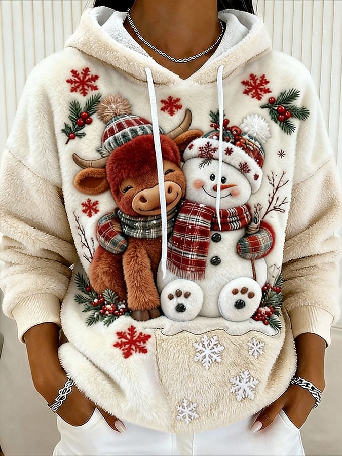 Women's Animal Highland Cow Print Sweatshirt