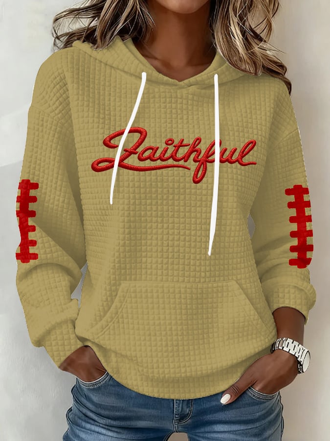 Women's Football Print Hoodie Sweatshirt