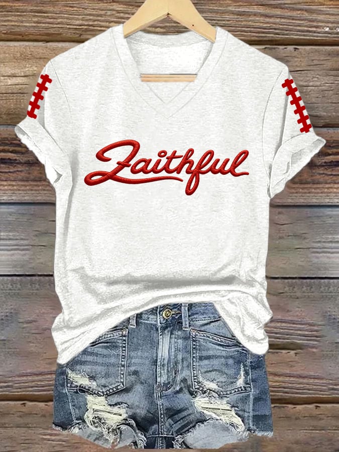 Women's Rugby Print Casual T-shirt