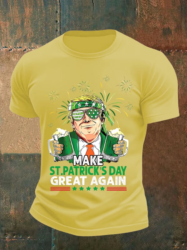 Men's  Make St Patricks Day Great Again  Print  T-shirt