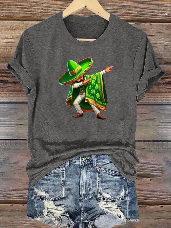 Women's  Mexican St Patrick's Day  Print T-shirt