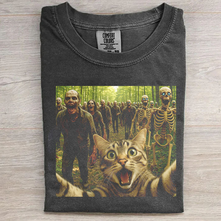 Funny Zombie Cat T-Shirt