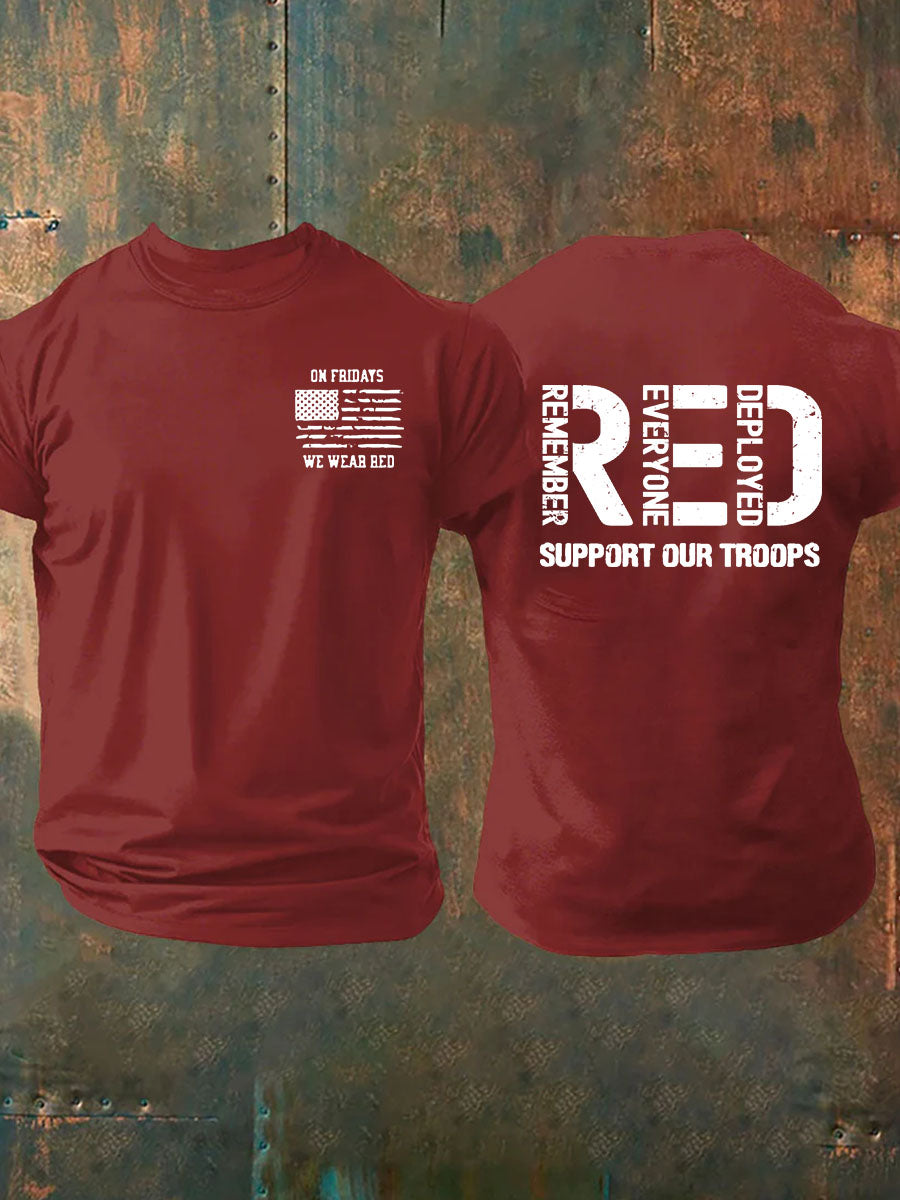 Rember Everyone Deployed Print 100% Cotton T-Shirt