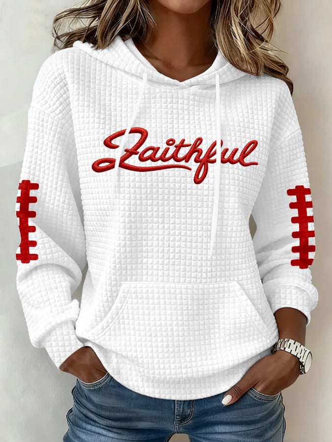 Women's Football Print Hoodie Sweatshirt