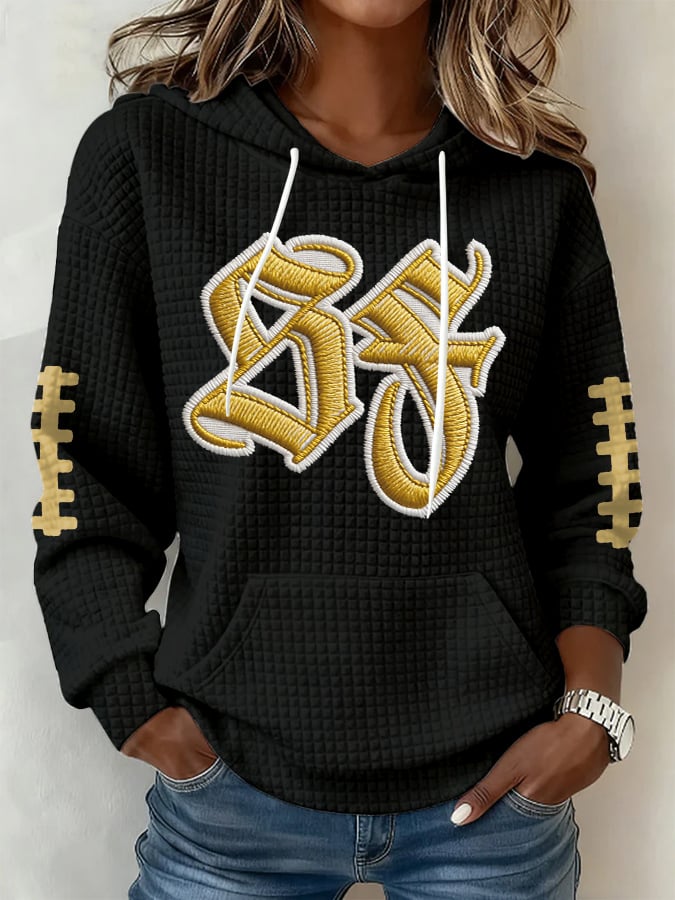 Women's Football Print Hoodie Sweatshirt