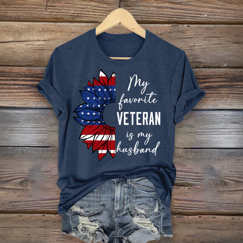 Women's Veteran Casual Printed T-shirt