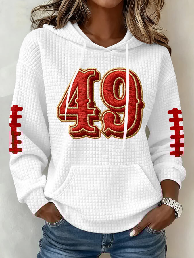 Women's Football Print Hoodie Sweatshirt