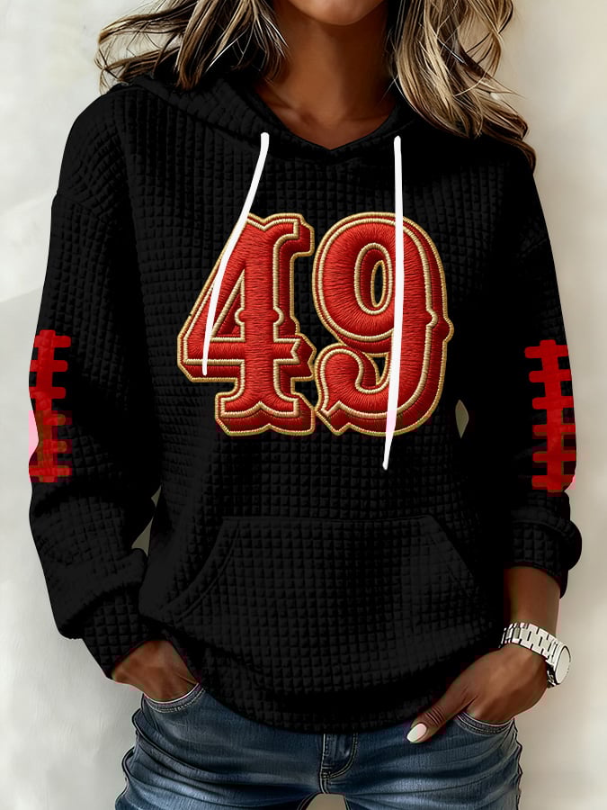 Women's Football Print Hoodie Sweatshirt