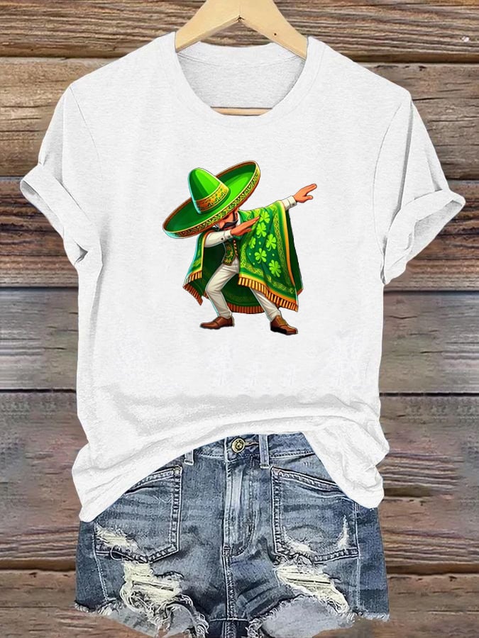 Women's  Mexican St Patrick's Day  Print T-shirt