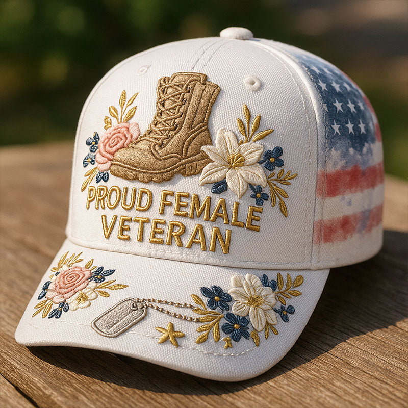 Female Veterans Printed Casual Hat