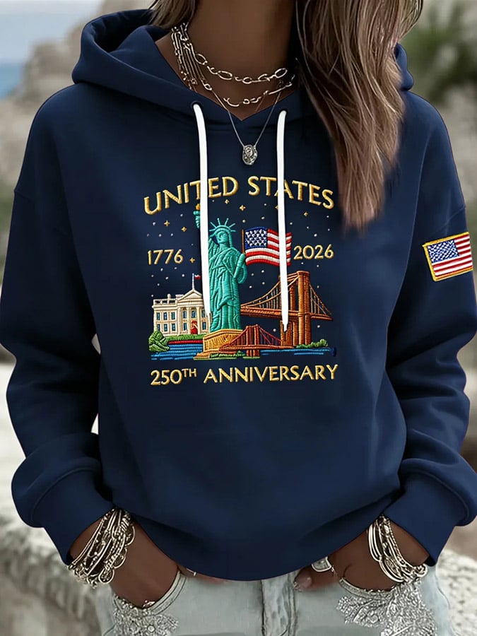 Women's Vintage America 250th Anniversary Print Hoodie