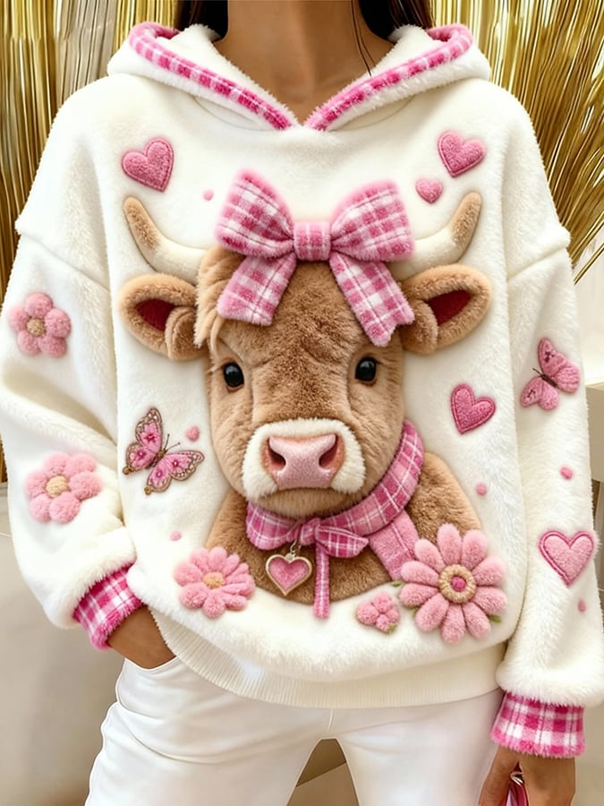 Women'S Highland Denim Print Flannel Hoodie