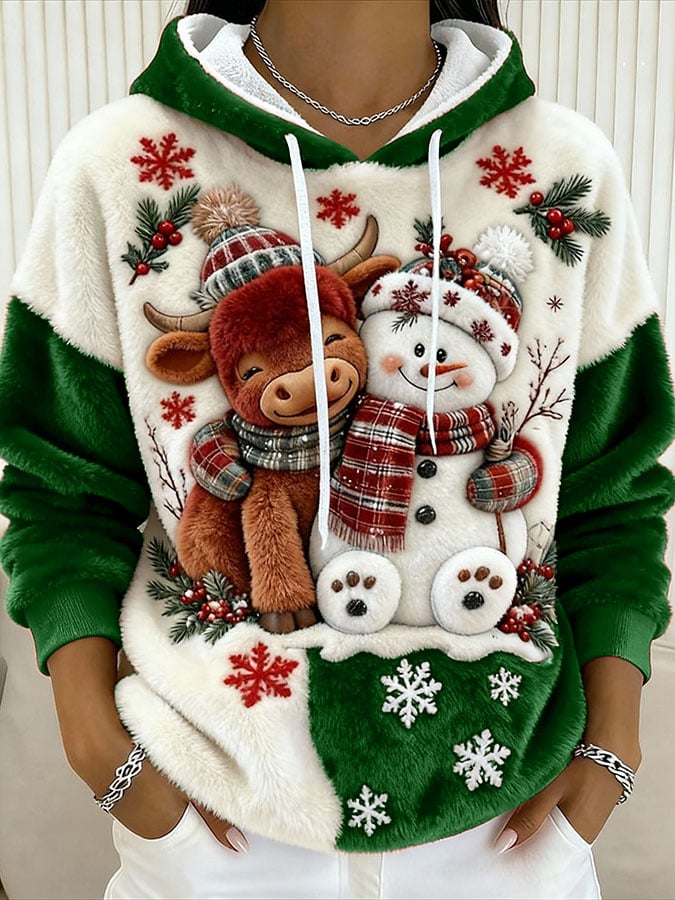 Women's Animal Highland Cow Print Sweatshirt