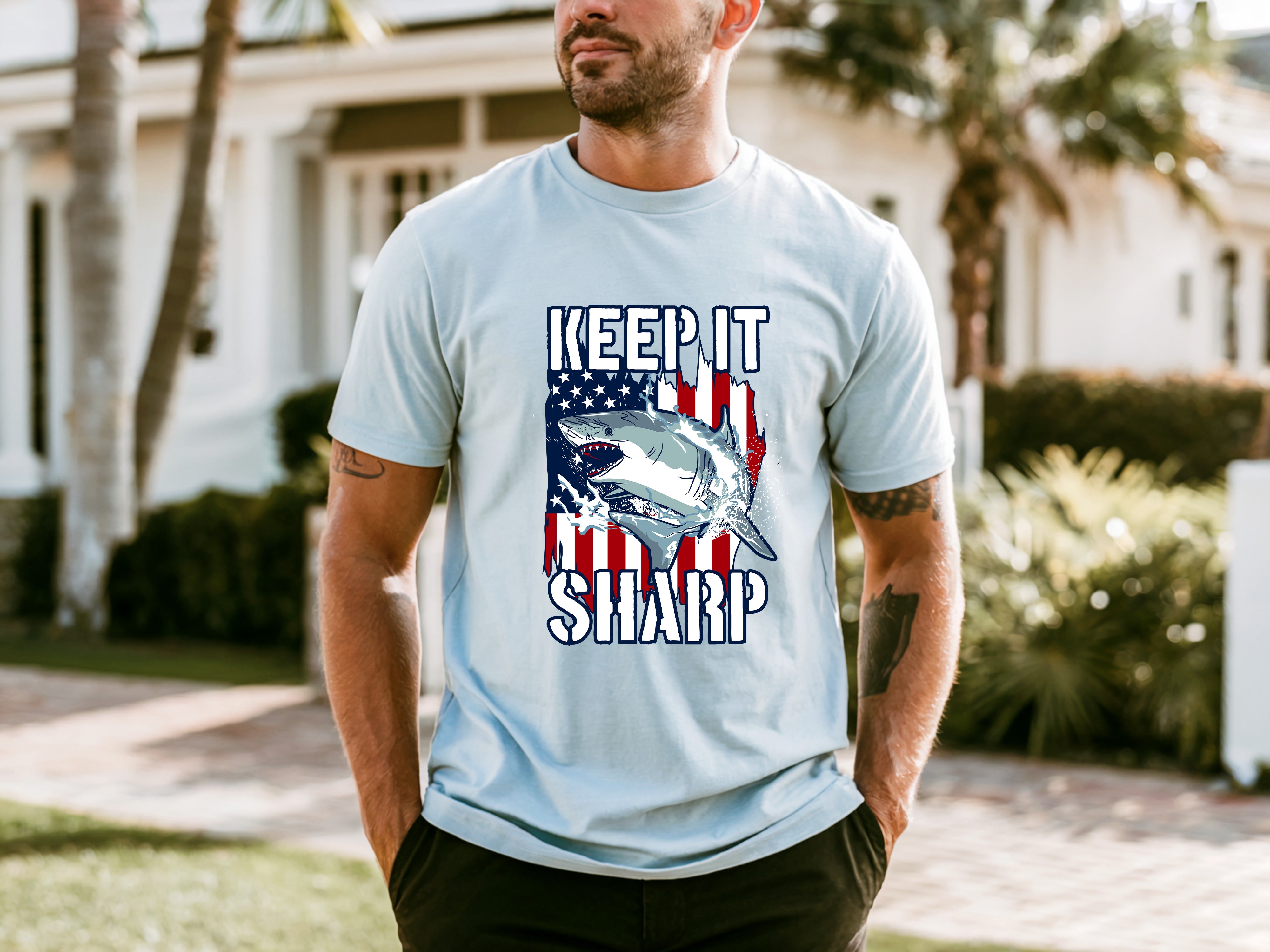 Jaws Men's Cartoon Casual T-shirt