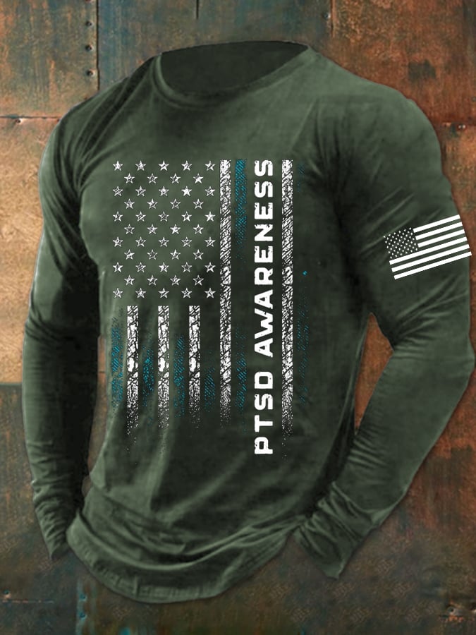Men's PTSD Awareness Flag T-Shirt
